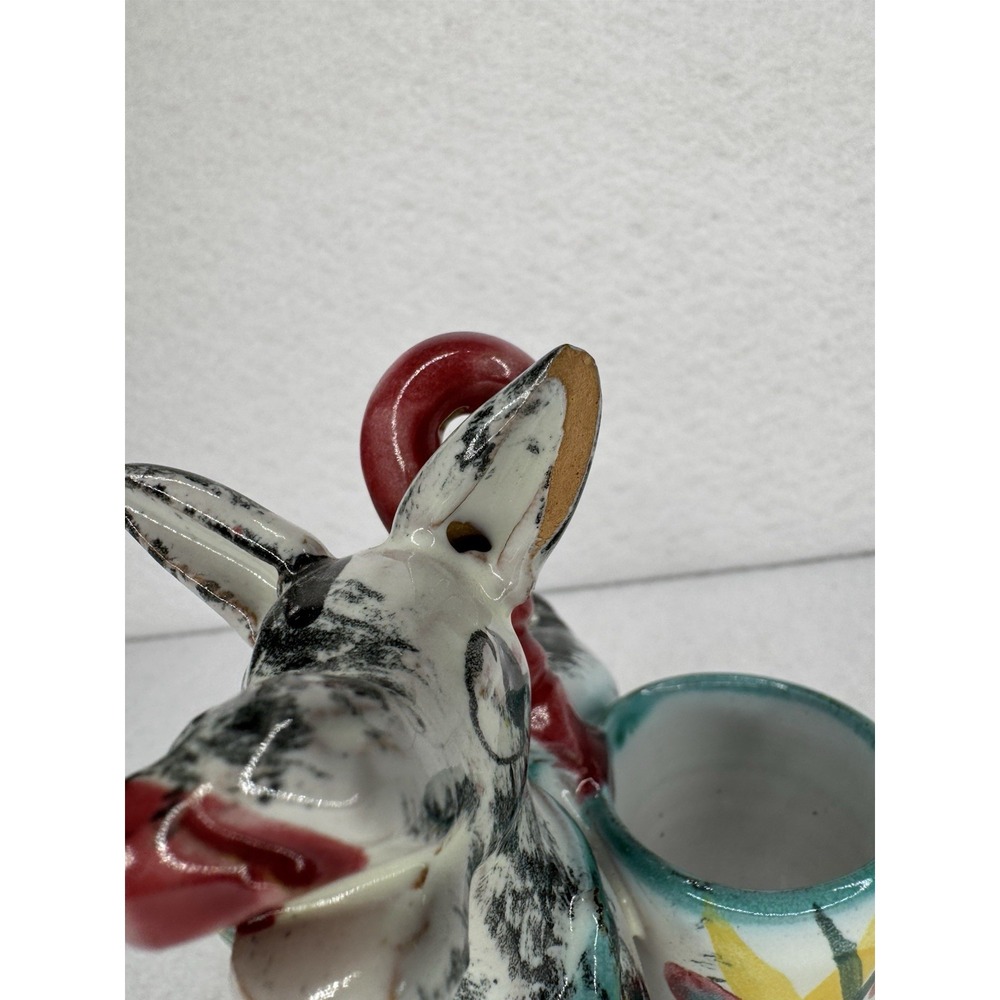 Italy Hand Painted Donkey Figurine with Double Egg Cups - Picture 11 of 12